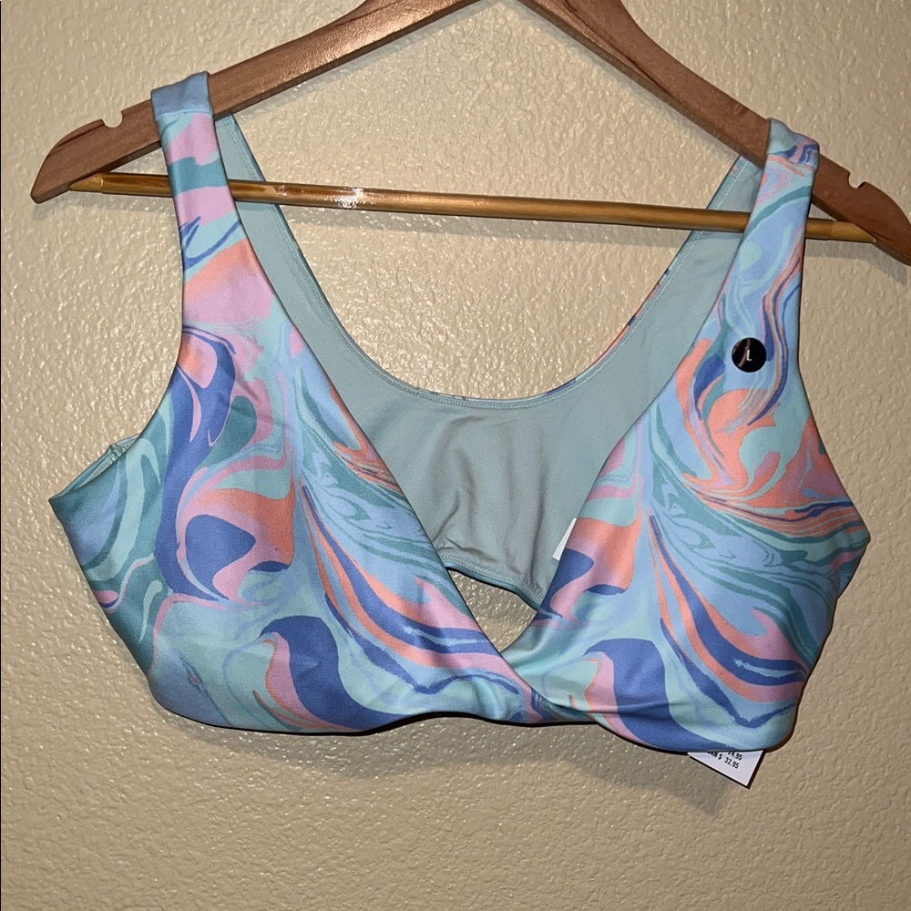 Gilly Hicks Swirl Sports Bra in Blue and Pink